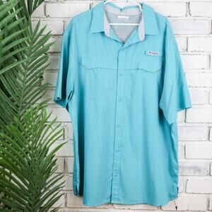Columbia PFG Teal Fishing Shirt XXL